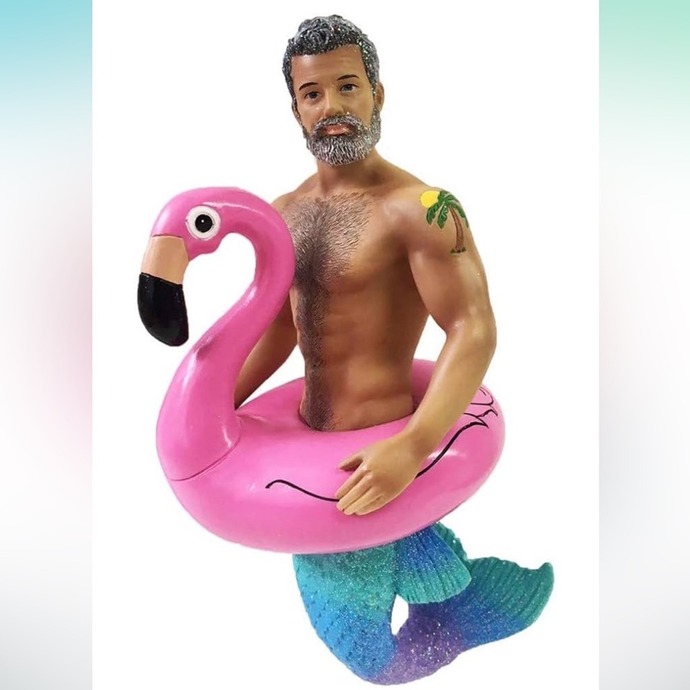 FREE SHIP December’s Diamonds Flamingo Merman December Diamonds 2019 Ornament